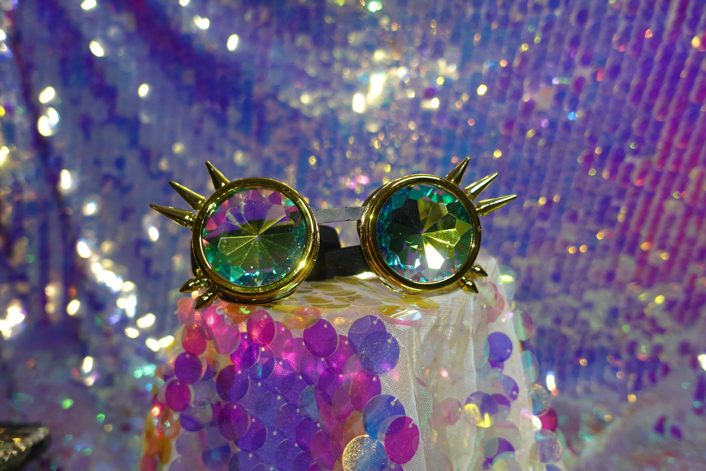 Leopard Sequin steampunk hat with goggles